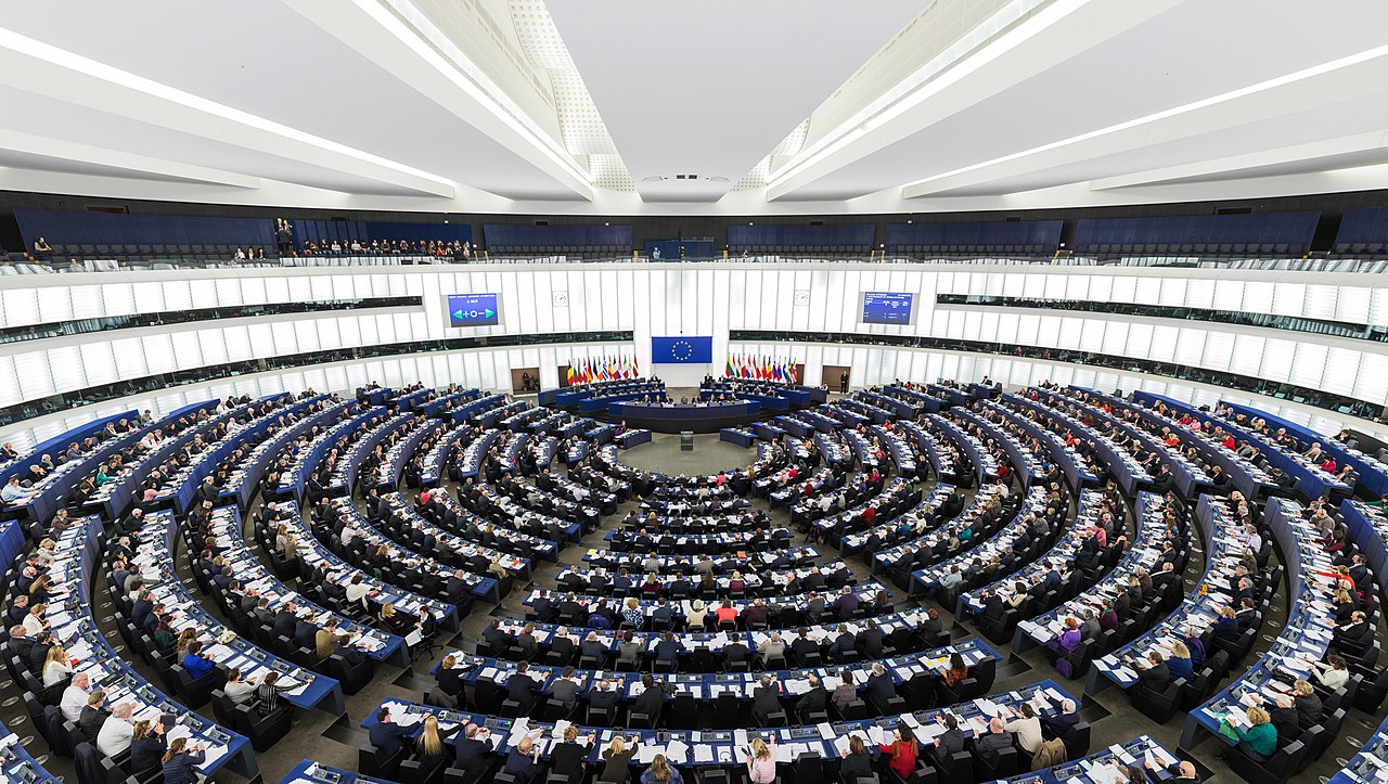 The European Parliament hemicycle in Strasbourg