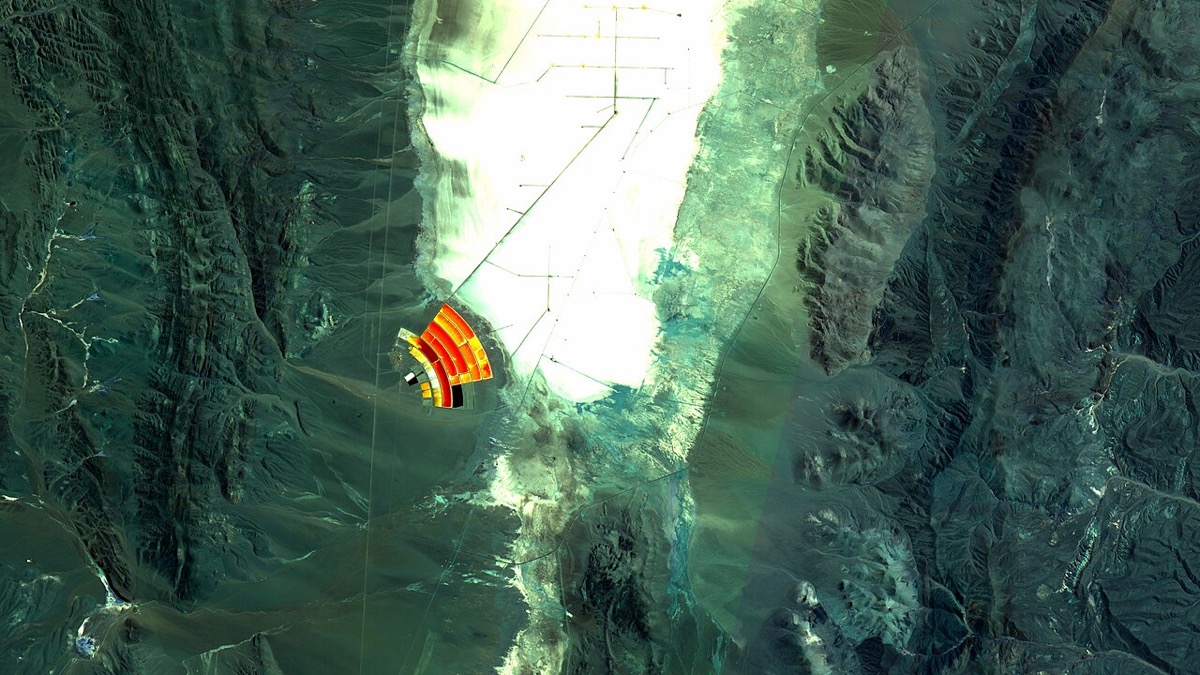The Salar de Olaroz in Argentina, a lithium-producing salt flat in the high-altitude Puna region