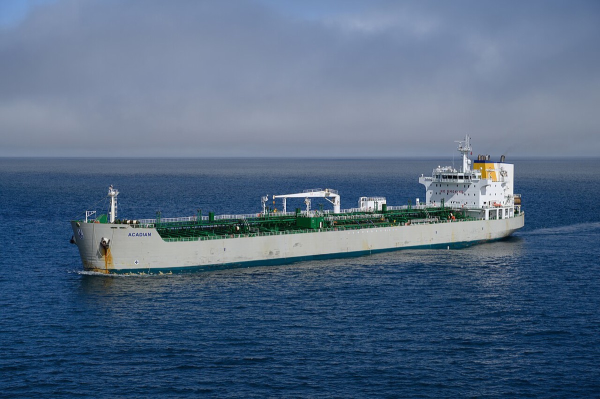 Oil tanker at sea